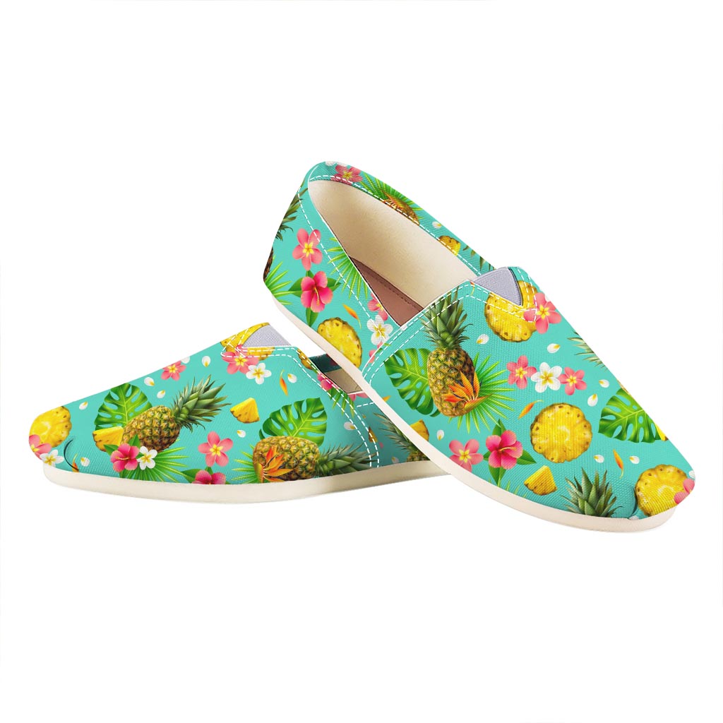 Blue Aloha Pineapple Pattern Print Casual Shoes
