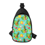 Blue Aloha Pineapple Pattern Print Chest Bag