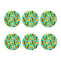 Blue Aloha Pineapple Pattern Print Coaster Set