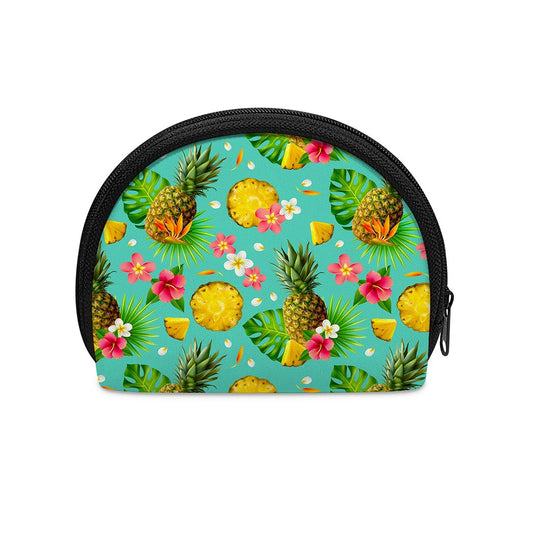 Blue Aloha Pineapple Pattern Print Coin Purse