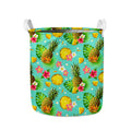 Blue Aloha Pineapple Pattern Print Collapsible Laundry Basket