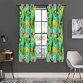 Blue Aloha Pineapple Pattern Print Grommet Curtain Panels