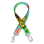 Blue Aloha Pineapple Pattern Print Dog Seat Belt