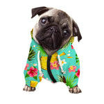 Blue Aloha Pineapple Pattern Print Dog Zip Up Hoodie