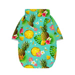 Blue Aloha Pineapple Pattern Print Dog Zip Up Hoodie