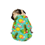 Blue Aloha Pineapple Pattern Print Dog Zip Up Jacket