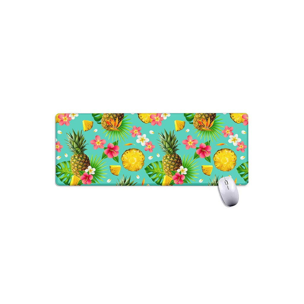 Blue Aloha Pineapple Pattern Print Extended Mouse Pad