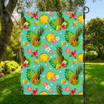Blue Aloha Pineapple Pattern Print Garden Flag