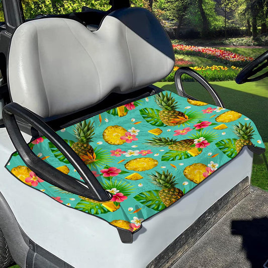 Blue Aloha Pineapple Pattern Print Golf Cart Seat Cover