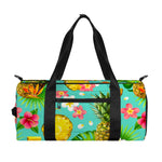 Blue Aloha Pineapple Pattern Print Gym Bag