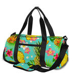Blue Aloha Pineapple Pattern Print Gym Bag