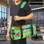 Blue Aloha Pineapple Pattern Print Gym Bag