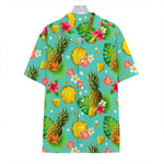 Blue Aloha Pineapple Pattern Print Hawaiian Shirt