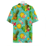Blue Aloha Pineapple Pattern Print Hawaiian Shirt