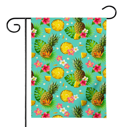 Blue Aloha Pineapple Pattern Print House Flag
