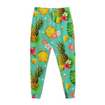 Blue Aloha Pineapple Pattern Print Jogger Pants
