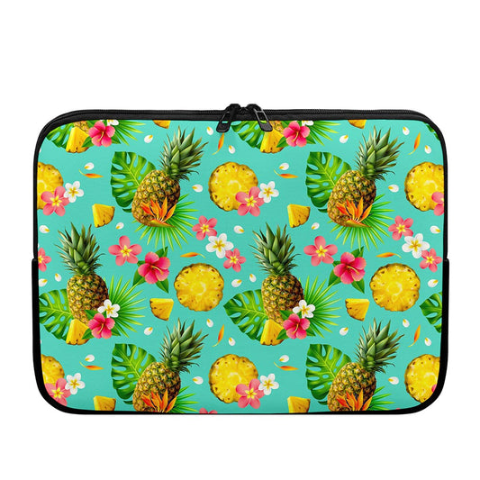 Blue Aloha Pineapple Pattern Print Laptop Sleeve