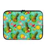 Blue Aloha Pineapple Pattern Print Laptop Sleeve