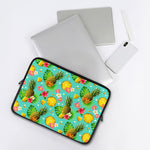Blue Aloha Pineapple Pattern Print Laptop Sleeve