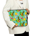 Blue Aloha Pineapple Pattern Print Laptop Sleeve