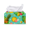 Blue Aloha Pineapple Pattern Print Leather Tissue Box Cover