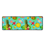 Blue Aloha Pineapple Pattern Print Long Kitchen Mat