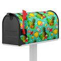Blue Aloha Pineapple Pattern Print Mailbox Cover