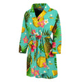Blue Aloha Pineapple Pattern Print Men's Bathrobe
