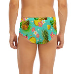 Blue Aloha Pineapple Pattern Print Men's Briefs