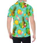 Blue Aloha Pineapple Pattern Print Men's Shirt