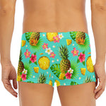 Blue Aloha Pineapple Pattern Print Men's Short Boxer Briefs