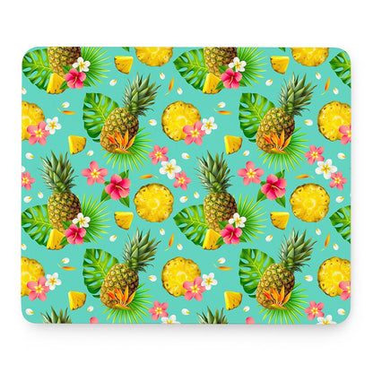 Blue Aloha Pineapple Pattern Print Mouse Pad