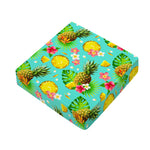 Blue Aloha Pineapple Pattern Print Outdoor Seat Cushion Cover