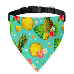 Blue Aloha Pineapple Pattern Print Over The Collar Dog Bandana