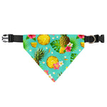 Blue Aloha Pineapple Pattern Print Over The Collar Dog Bandana
