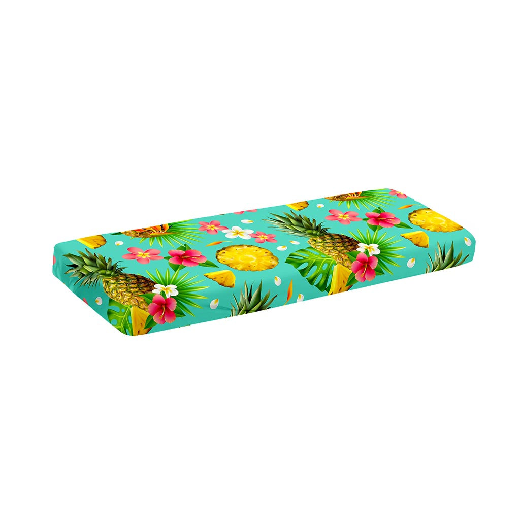 Blue Aloha Pineapple Pattern Print Piano Keyboard Cover