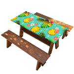 Blue Aloha Pineapple Pattern Print Picnic Table Cover