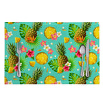 Blue Aloha Pineapple Pattern Print Placemat