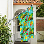 Blue Aloha Pineapple Pattern Print Polyester Flag