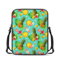 Blue Aloha Pineapple Pattern Print Rectangular Crossbody Bag