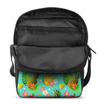 Blue Aloha Pineapple Pattern Print Rectangular Crossbody Bag