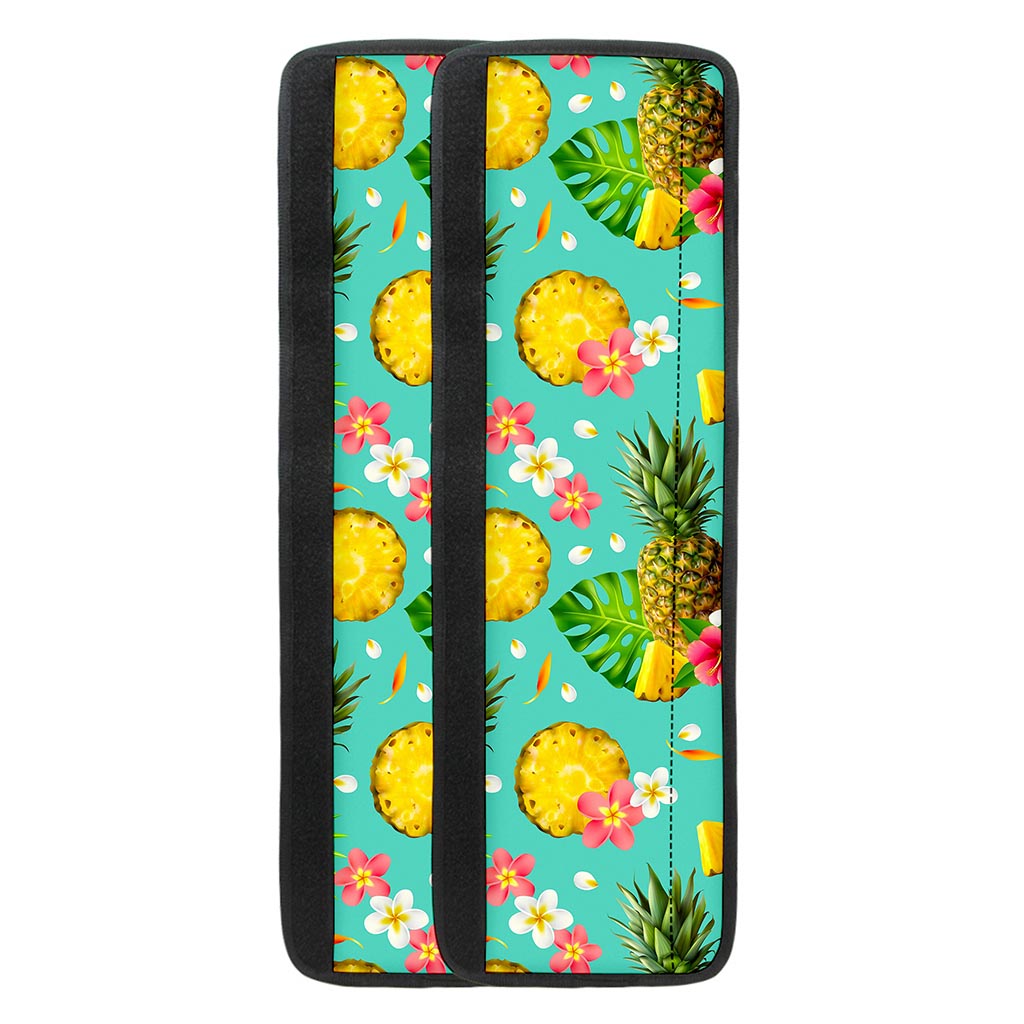 Blue Aloha Pineapple Pattern Print Refrigerator Handle Covers