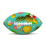 Blue Aloha Pineapple Pattern Print Rugby Ball
