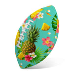 Blue Aloha Pineapple Pattern Print Rugby Ball