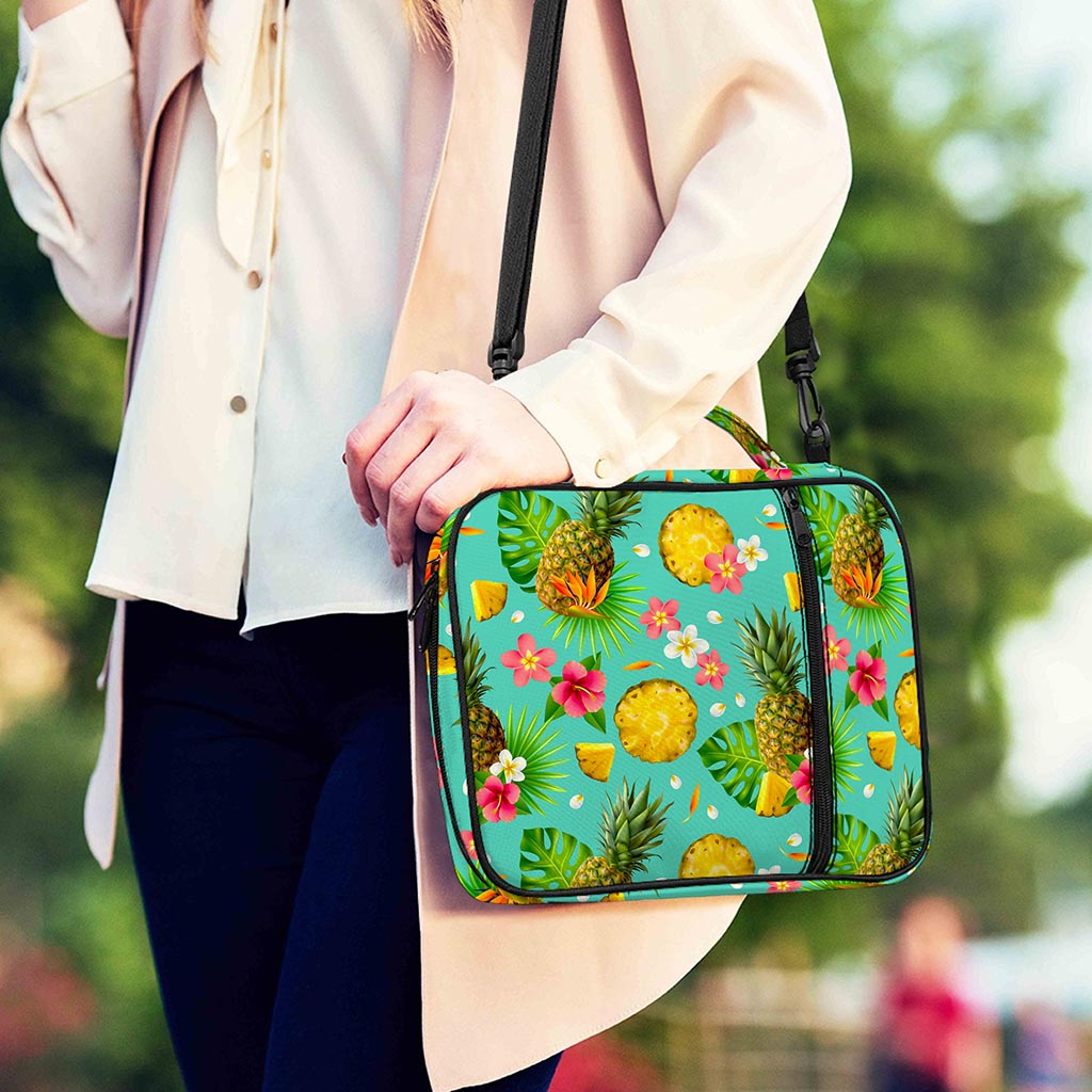 Blue Aloha Pineapple Pattern Print Shoulder Strap Bible Bag