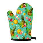Blue Aloha Pineapple Pattern Print Single Oven Mitt