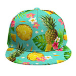 Blue Aloha Pineapple Pattern Print Snapback Cap