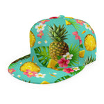 Blue Aloha Pineapple Pattern Print Snapback Cap