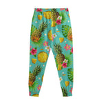 Blue Aloha Pineapple Pattern Print Sweatpants