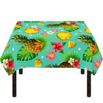 Blue Aloha Pineapple Pattern Print Tablecloth